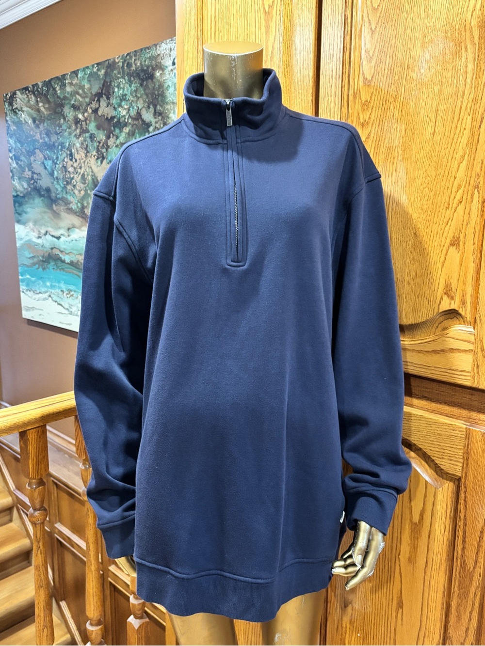 UGG Men's Navy Zeke Quarter- Zip Pullover Sweater